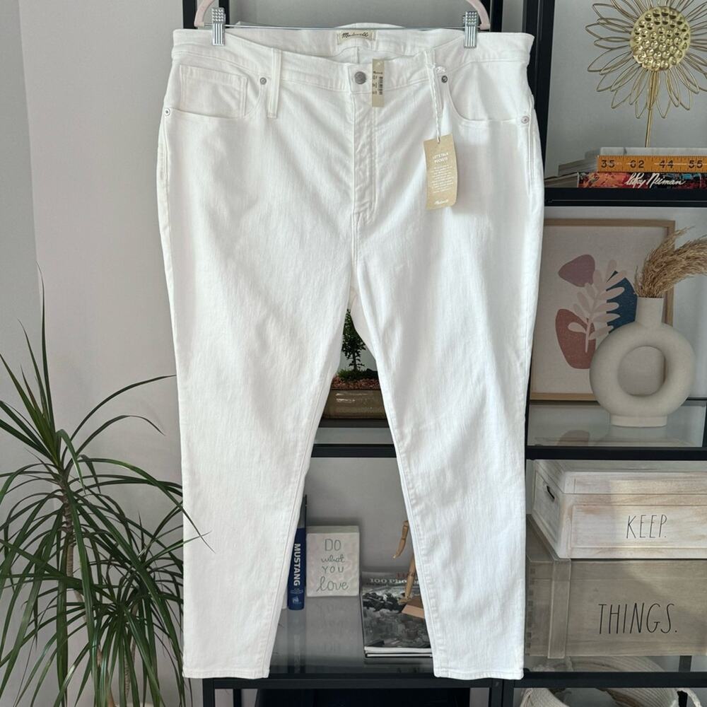 Madewell Petite 9" Mid-Rise Skinny Jeans in Pure White Women’s Size 36 P - Picture 1 of 13